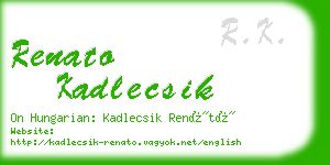 renato kadlecsik business card